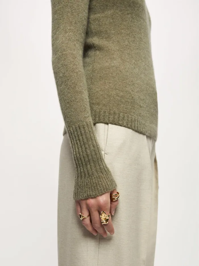 Jigsaw Knitwear and Cashmere Women Cloud Cashmere Crew Jumper Green