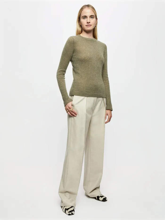 Jigsaw Knitwear and Cashmere Women Cloud Cashmere Crew Jumper Green
