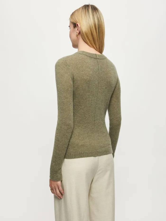 Jigsaw Knitwear and Cashmere Women Cloud Cashmere Crew Jumper Green