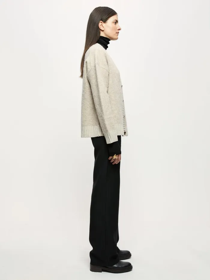 Jigsaw Knitwear and Cashmere Women Knitted Boucle Cardigan Cream
