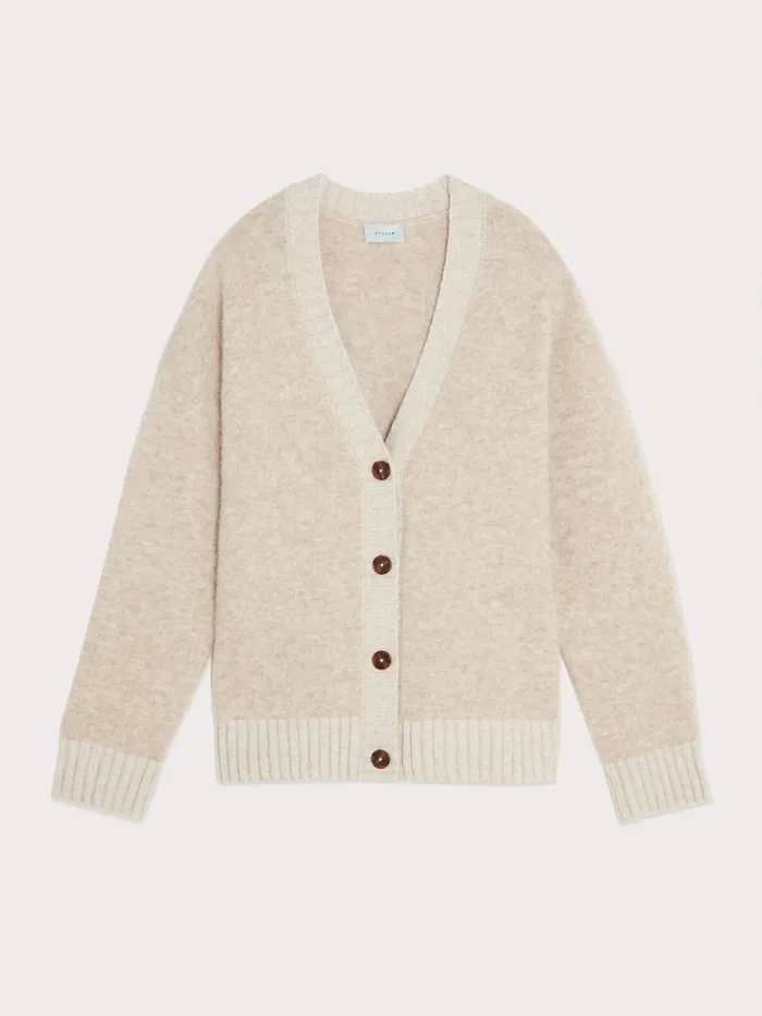 Jigsaw Knitwear and Cashmere Women Knitted Boucle Cardigan Cream