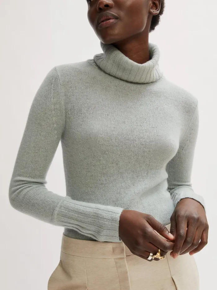 Jigsaw Knitwear and Cashmere Women Merino Cashmere Roll Neck Green
