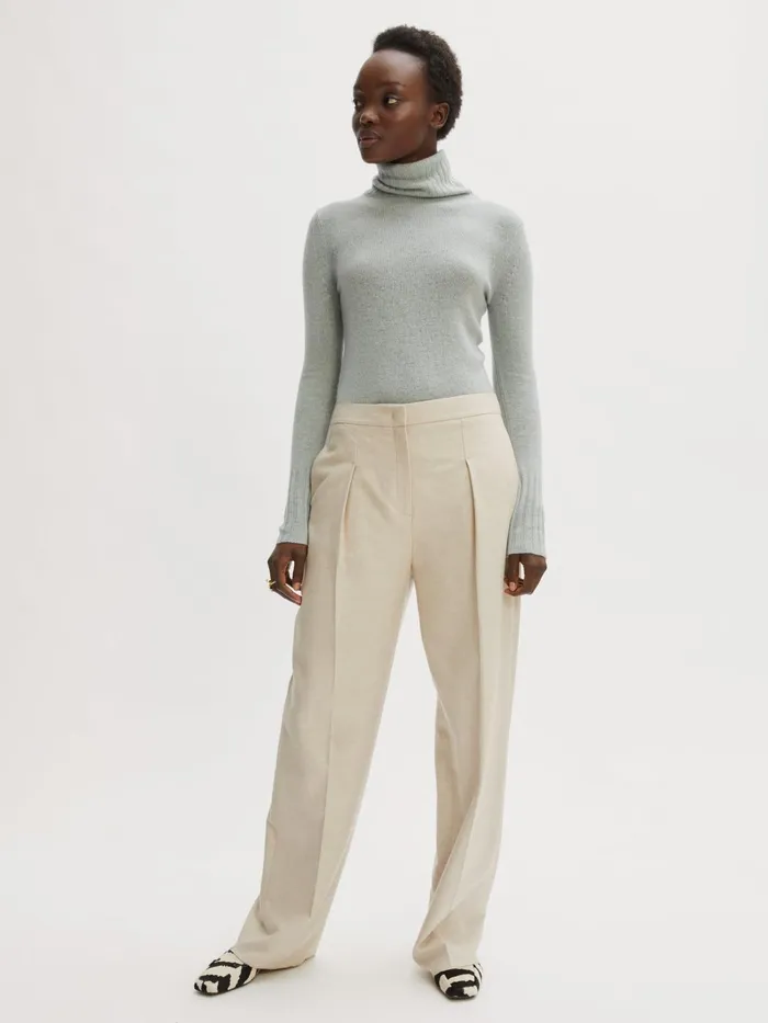 Jigsaw Knitwear and Cashmere Women Merino Cashmere Roll Neck Green