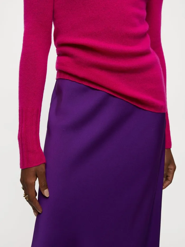 Jigsaw Knitwear and Cashmere Women Merino Cashmere Roll Neck Pink