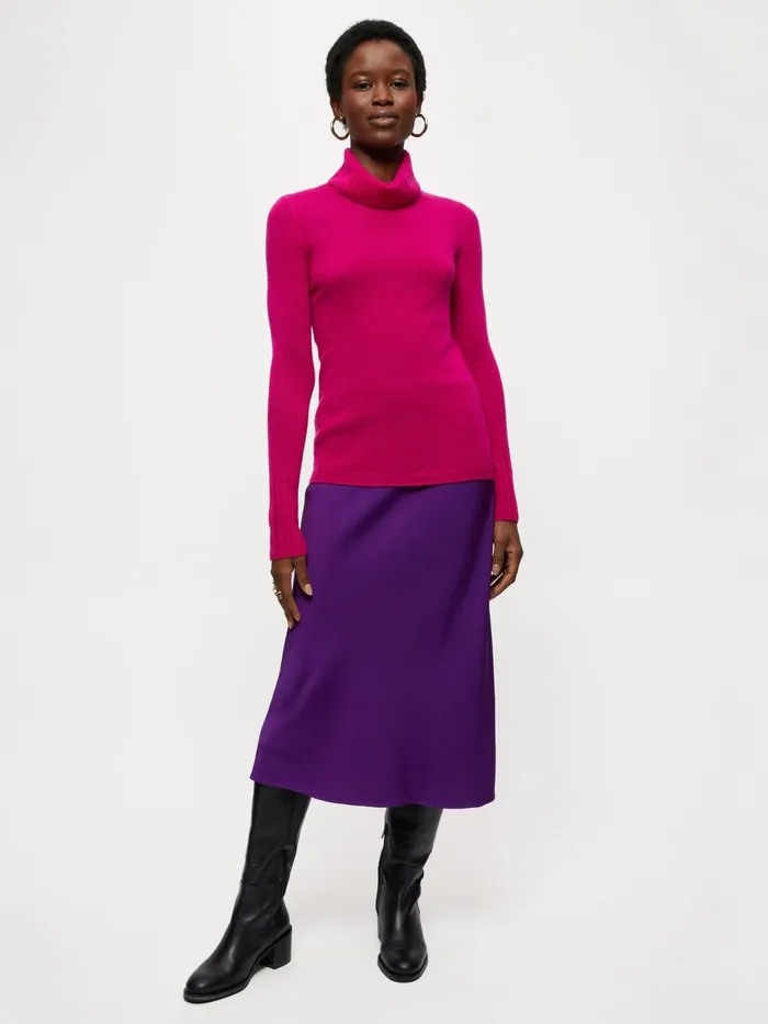 Jigsaw Knitwear and Cashmere Women Merino Cashmere Roll Neck Pink