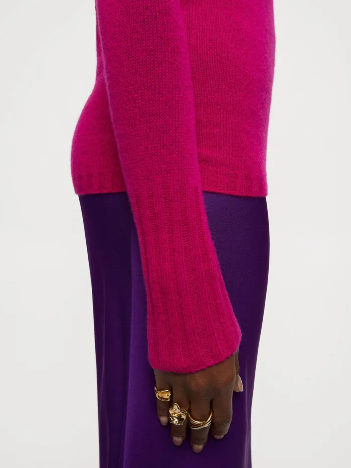 Jigsaw Knitwear and Cashmere Women Merino Cashmere Roll Neck Pink