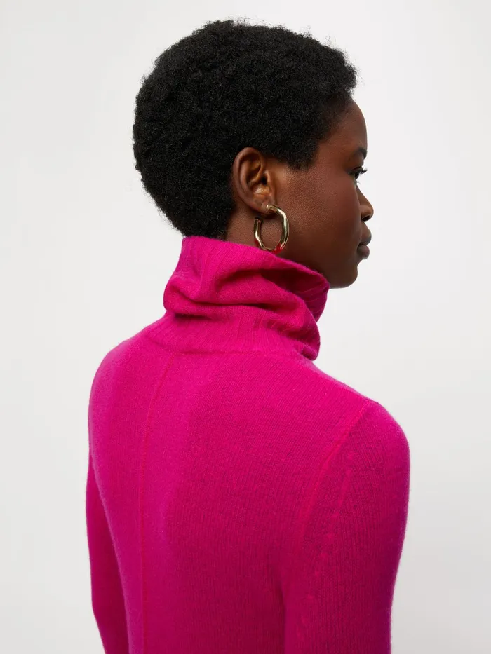 Jigsaw Knitwear and Cashmere Women Merino Cashmere Roll Neck Pink