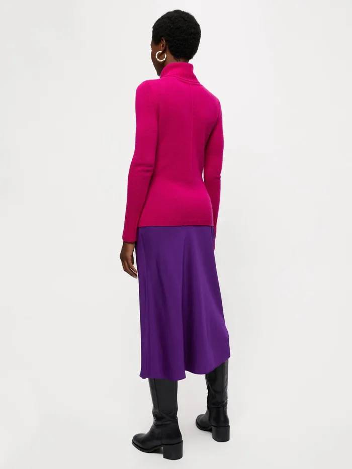Jigsaw Knitwear and Cashmere Women Merino Cashmere Roll Neck Pink