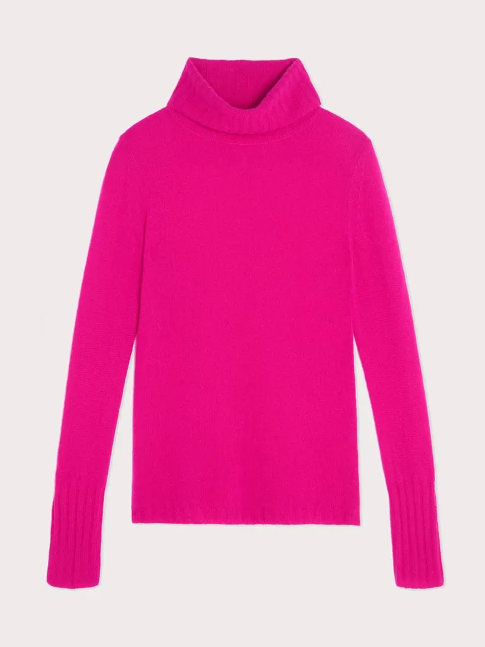 Jigsaw Knitwear and Cashmere Women Merino Cashmere Roll Neck Pink