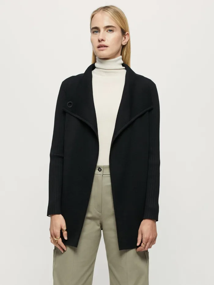 Jigsaw Knitwear and Cashmere Women Milano Ring Cardigan Black