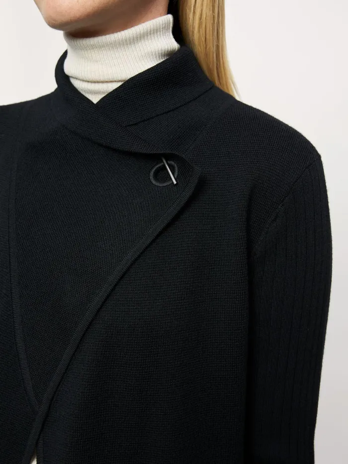 Jigsaw Knitwear and Cashmere Women Milano Ring Cardigan Black