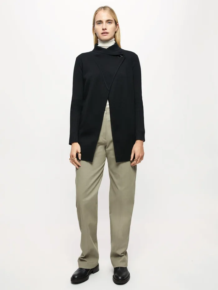 Jigsaw Knitwear and Cashmere Women Milano Ring Cardigan Black