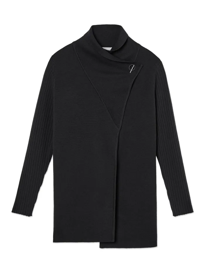 Jigsaw Knitwear and Cashmere Women Milano Ring Cardigan Black