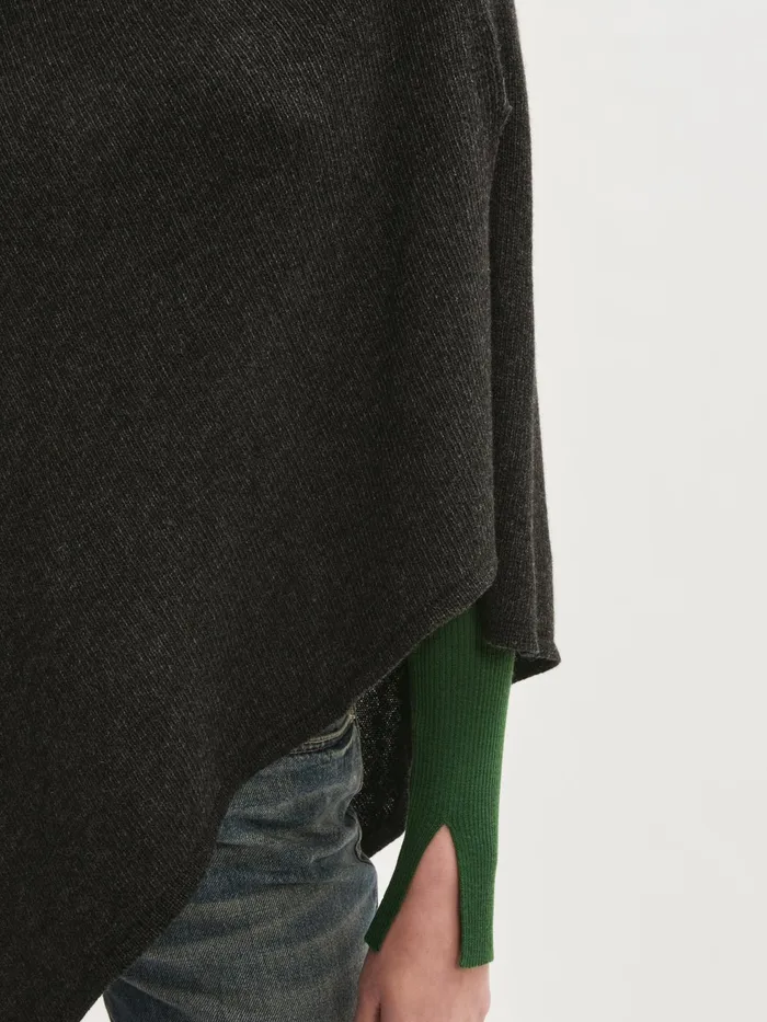 Jigsaw Knitwear and Cashmere Women Open Poncho Wool Cashmere Grey
