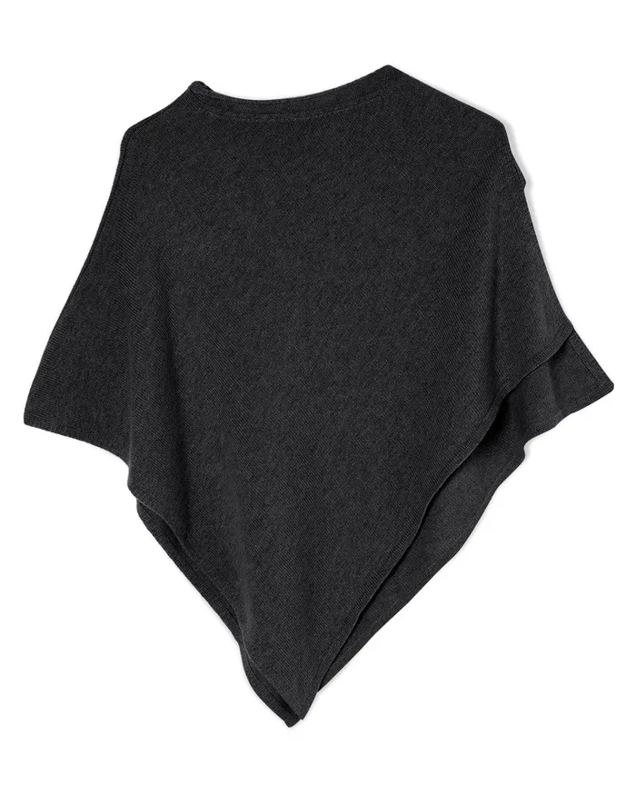 Jigsaw Knitwear and Cashmere Women Open Poncho Wool Cashmere Grey