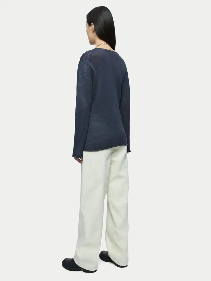 Jigsaw Knitwear and Cashmere Women Pure Linen V Neck Cardigan Grey