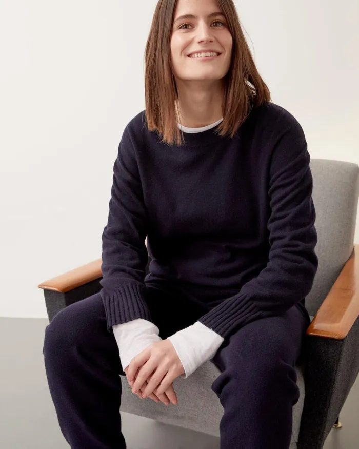 Jigsaw Knitwear and Cashmere Women Soft Knit Luxe Jumper Blue