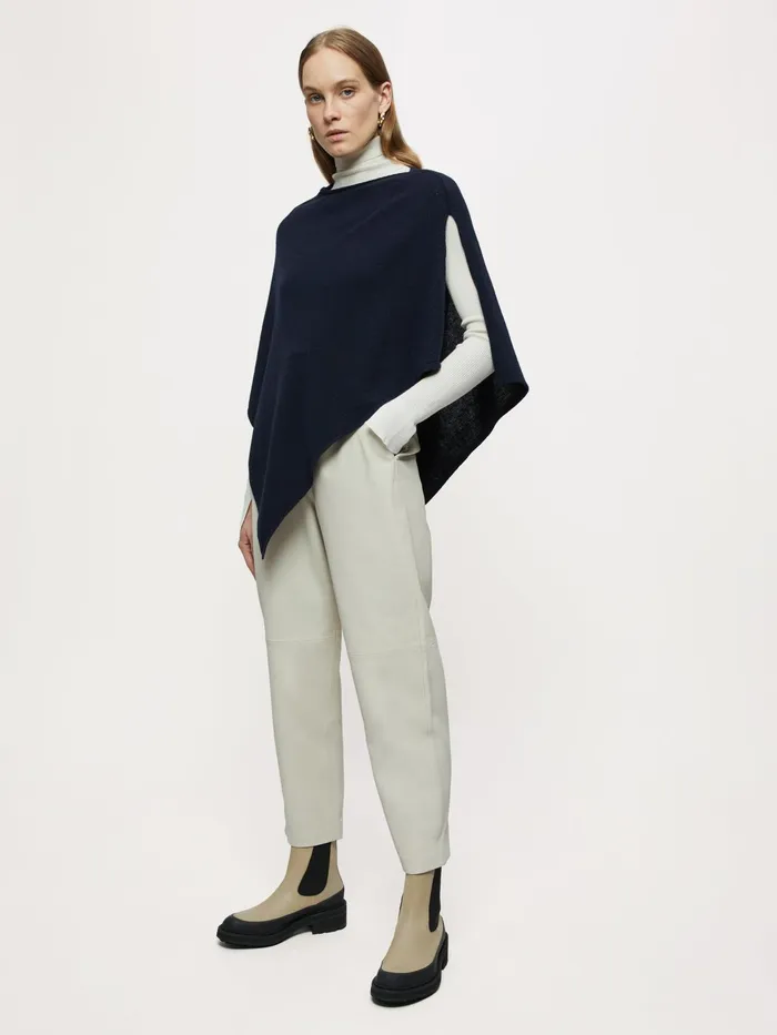 Jigsaw Ponchos and Scarves Women Open Poncho Wool Cashmere Blue
