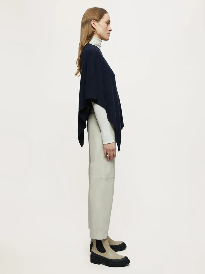 Jigsaw Ponchos and Scarves Women Open Poncho Wool Cashmere Blue