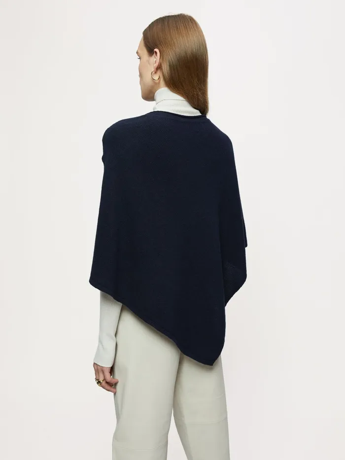Jigsaw Ponchos and Scarves Women Open Poncho Wool Cashmere Blue
