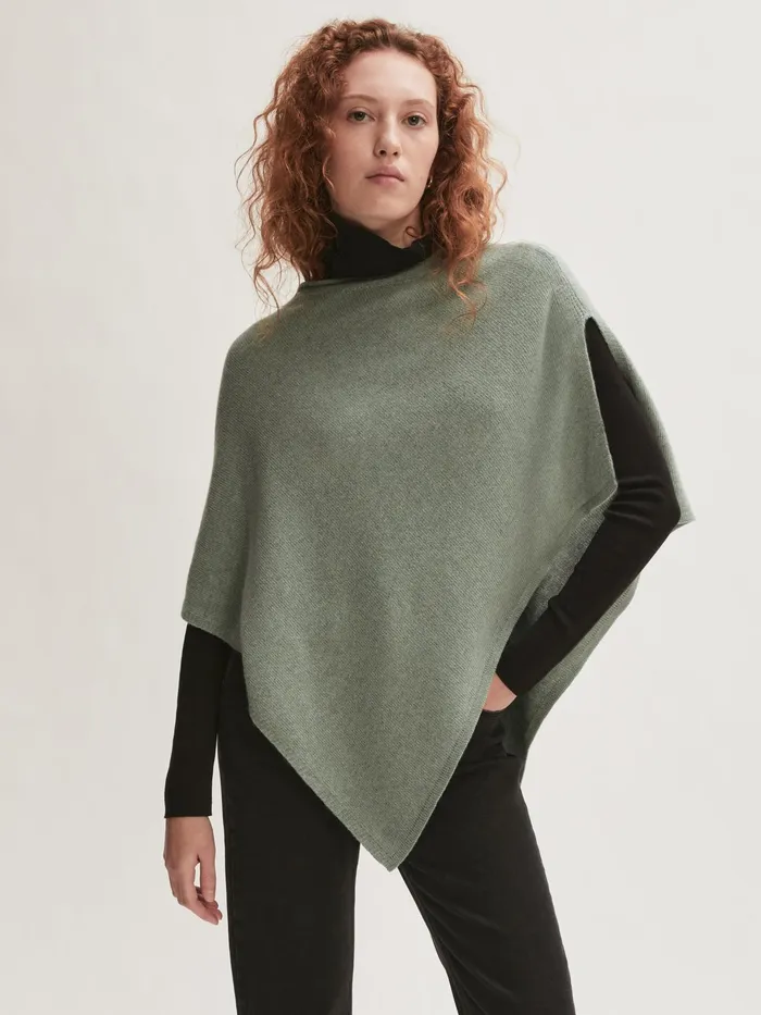 Jigsaw Ponchos and Scarves Women Open Poncho Wool Cashmere Green