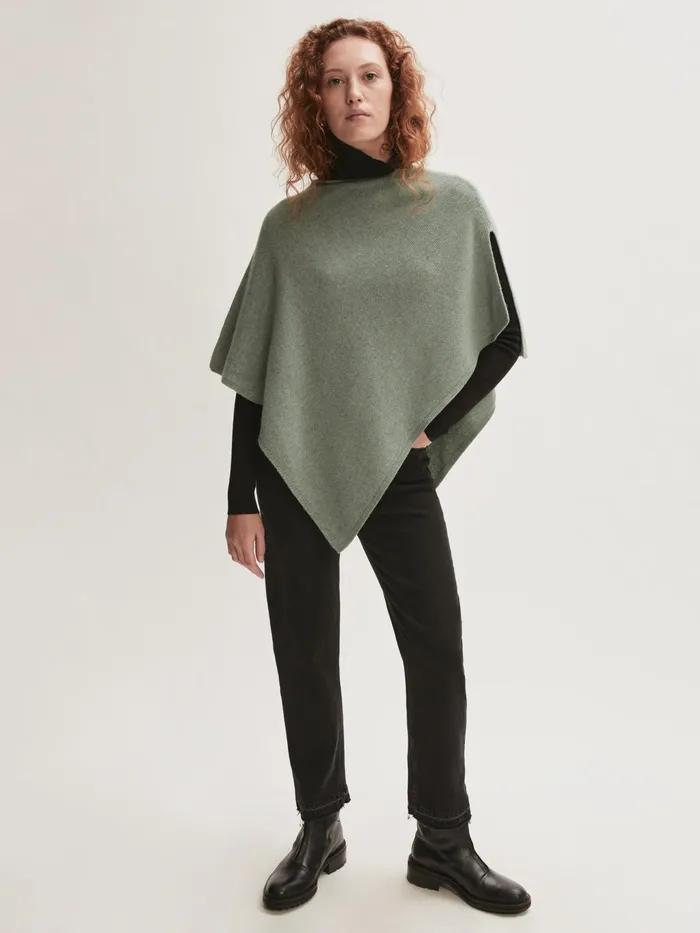 Jigsaw Ponchos and Scarves Women Open Poncho Wool Cashmere Green