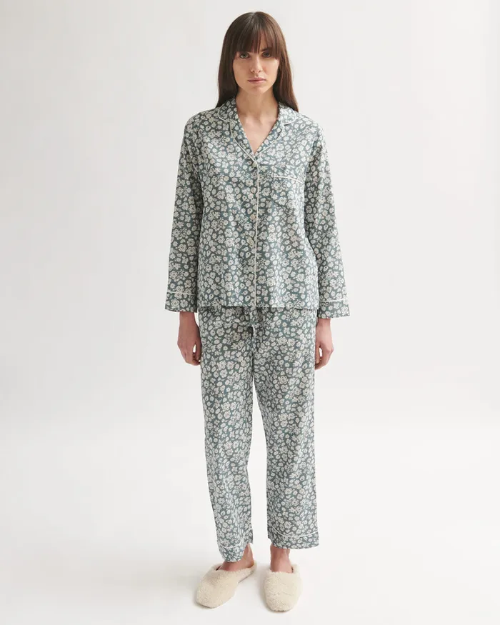 Jigsaw Pyjamas and Loungewear Women Primrose Pyjama Cotton Modal Green