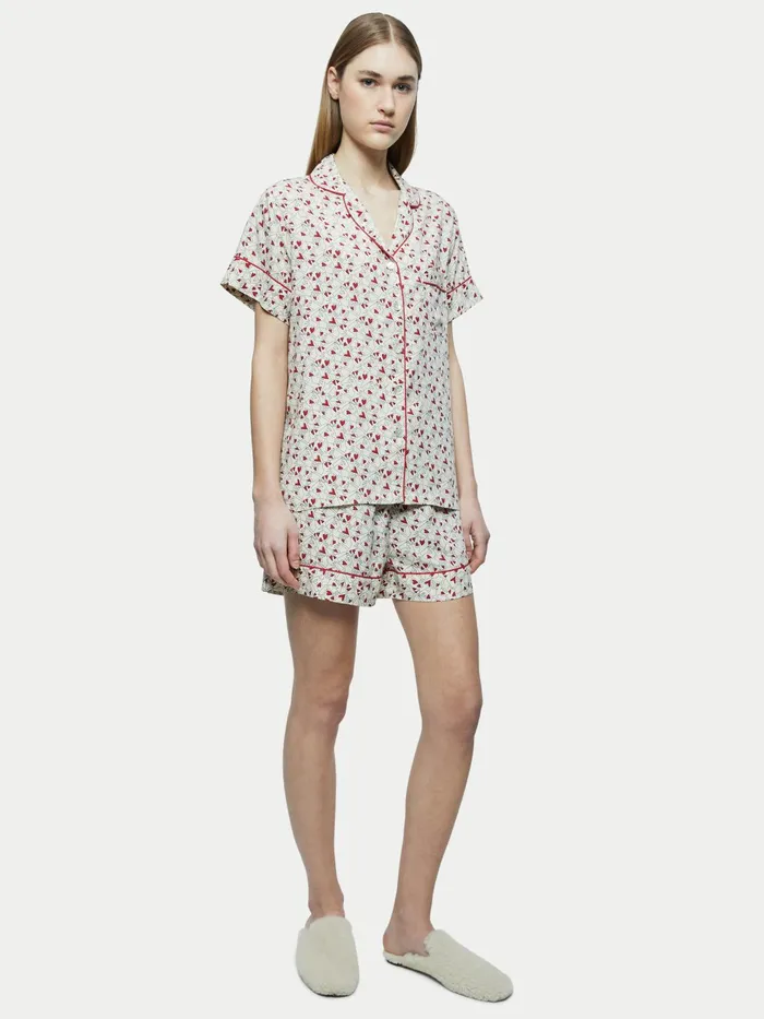 Jigsaw Pyjamas and Loungewear Women Valentine Pyjama Short Cream