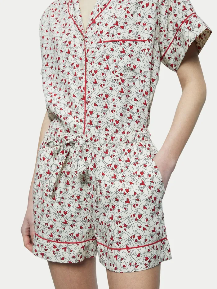 Jigsaw Pyjamas and Loungewear Women Valentine Pyjama Short Cream