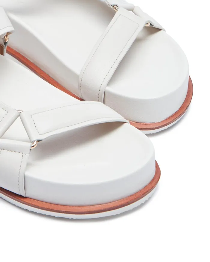 Jigsaw Shoes and Sandals Women Ava Leather Footbed Sandal White