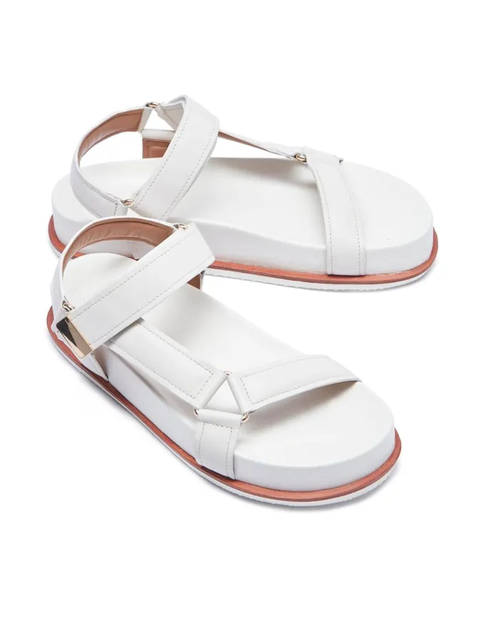 Jigsaw Shoes and Sandals Women Ava Leather Footbed Sandal White