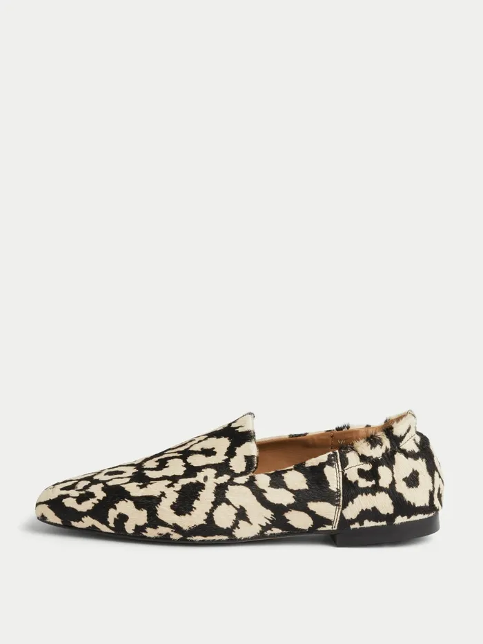 Jigsaw Shoes and Sandals Women Chester Leopard Leather Loafer Black