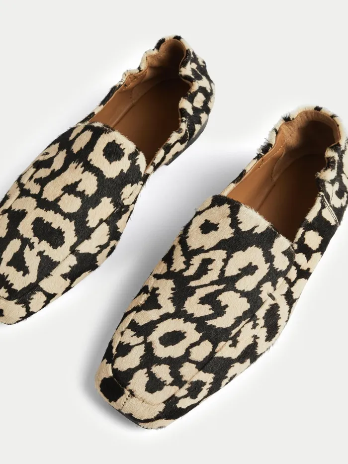 Jigsaw Shoes and Sandals Women Chester Leopard Leather Loafer Black
