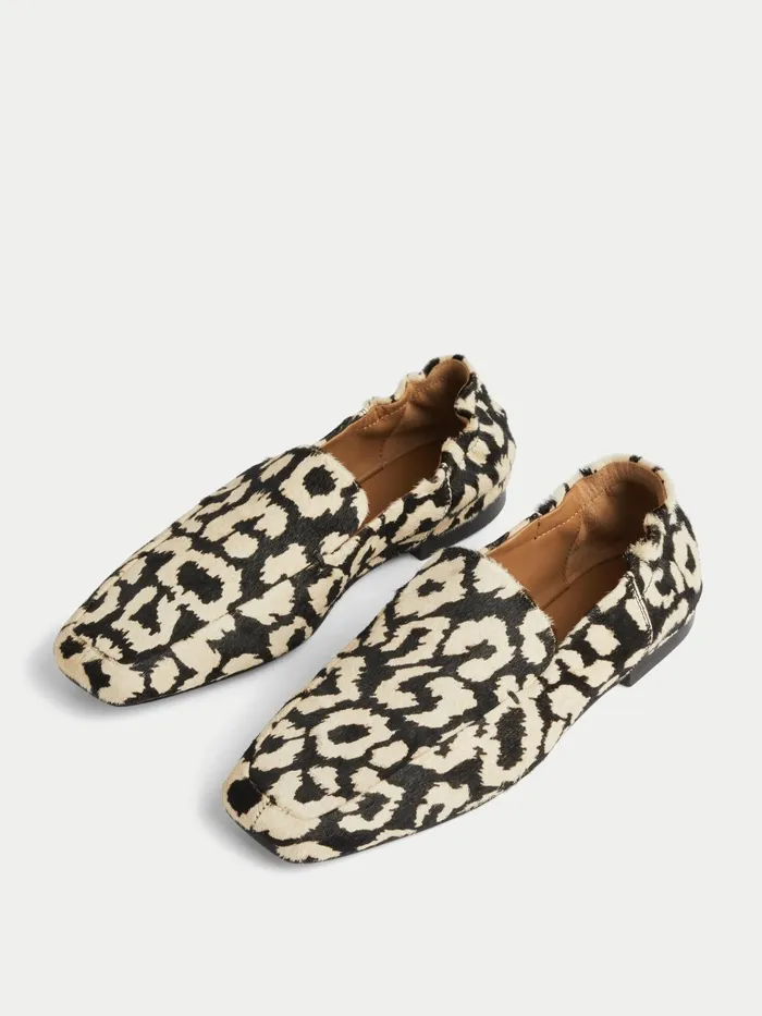 Jigsaw Shoes and Sandals Women Chester Leopard Leather Loafer Black