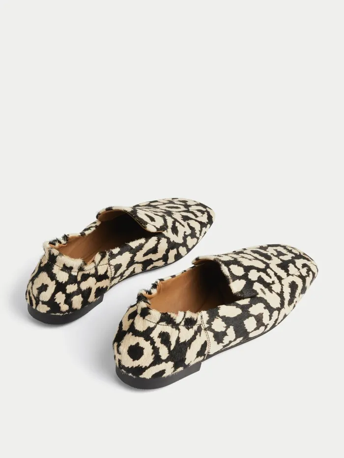 Jigsaw Shoes and Sandals Women Chester Leopard Leather Loafer Black