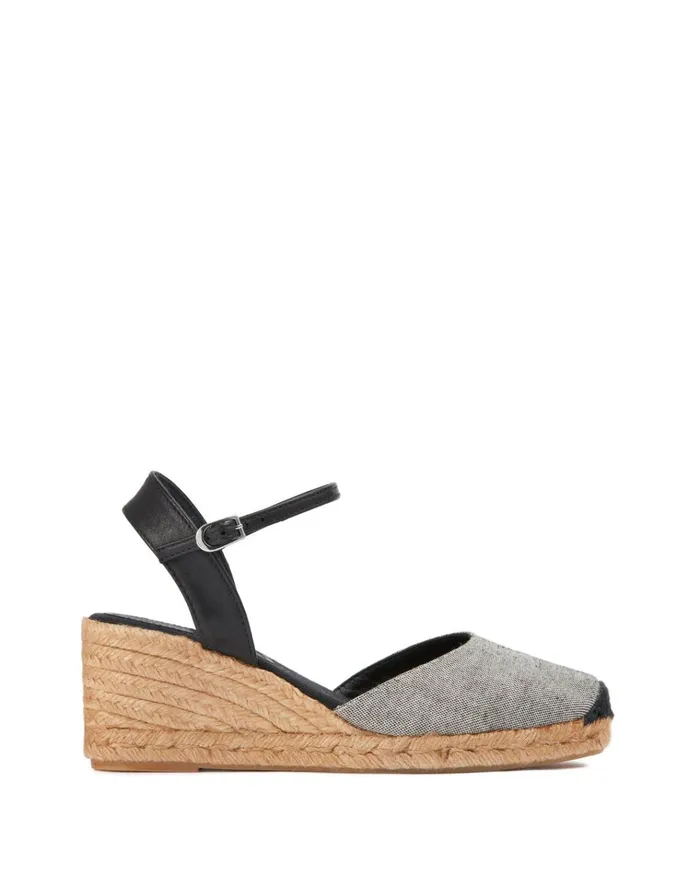 Jigsaw Shoes and Sandals Women Mela Canvas Wedge Espadrille Black