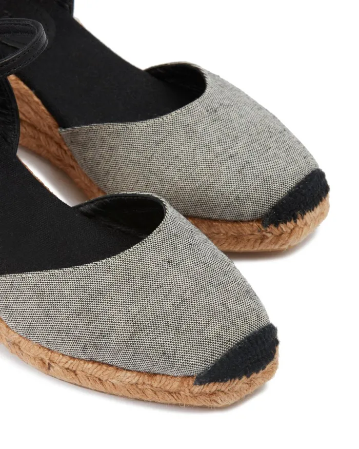 Jigsaw Shoes and Sandals Women Mela Canvas Wedge Espadrille Black