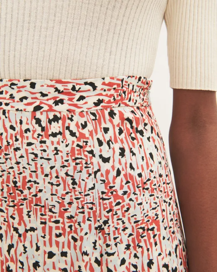 Jigsaw Skirts Women Leopard Meadow Midi Skirt Red