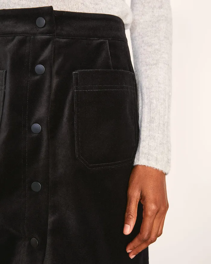 Jigsaw Skirts Women Velvet Mini Skirt Black