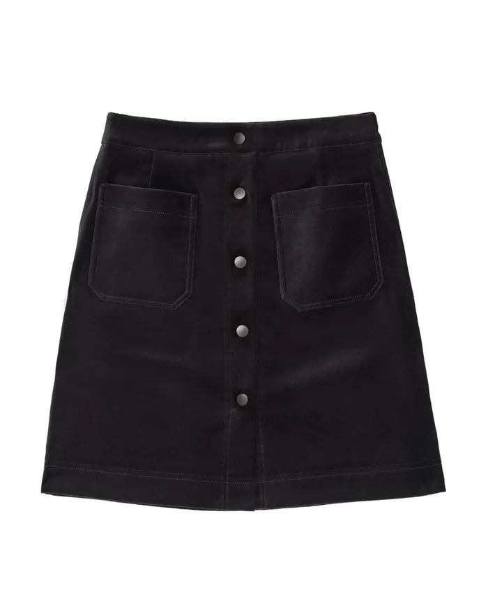 Jigsaw Skirts Women Velvet Mini Skirt Black