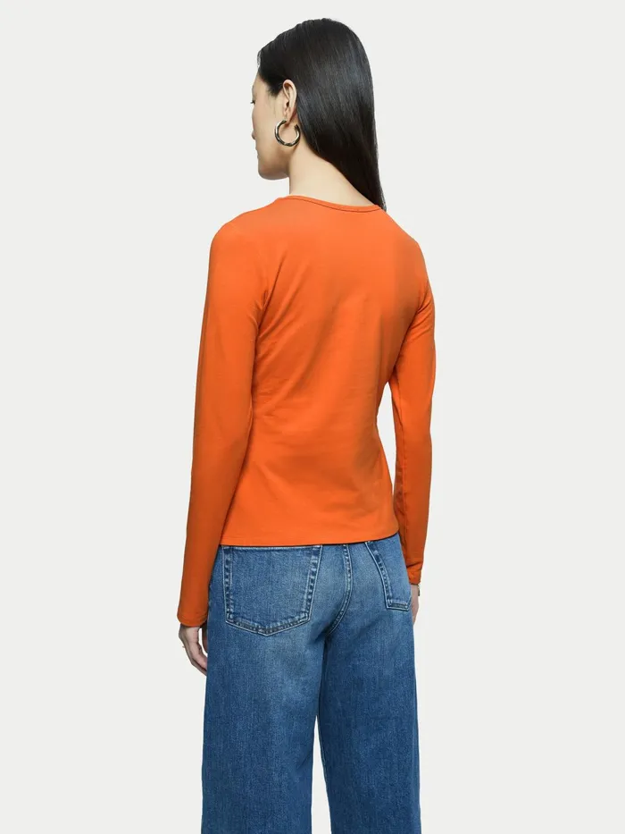 Jigsaw Tshirts Women Double Front Scoop Tee Orange