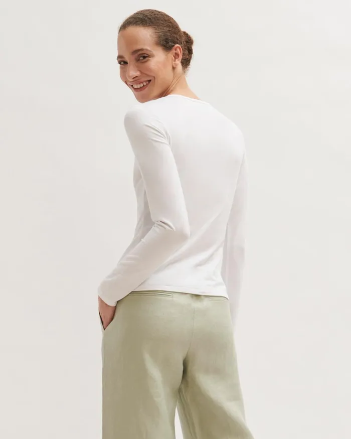 Jigsaw Tshirts Women Double Front Scoop Tee White