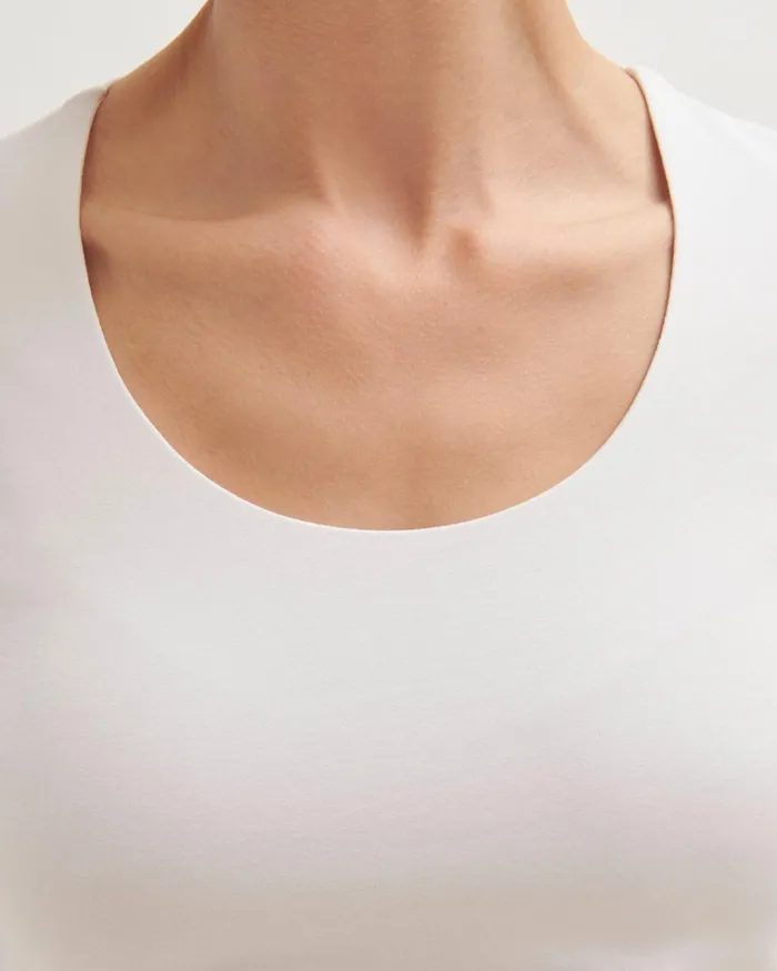 Jigsaw Tshirts Women Double Front Scoop Tee White