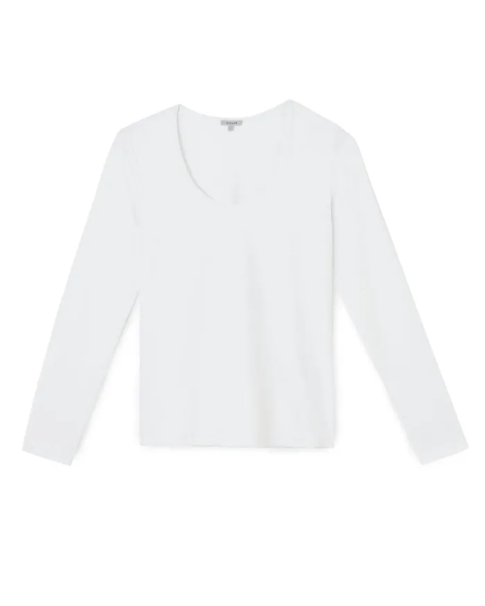 Jigsaw Tshirts Women Double Front Scoop Tee White