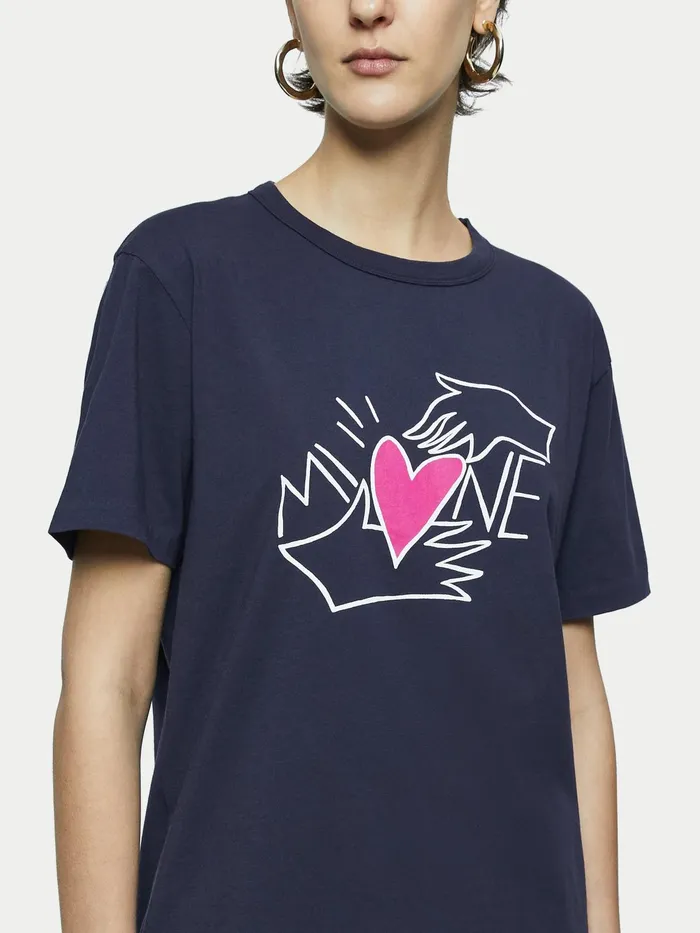 Jigsaw Tshirts Women Mine Printed Tee Blue