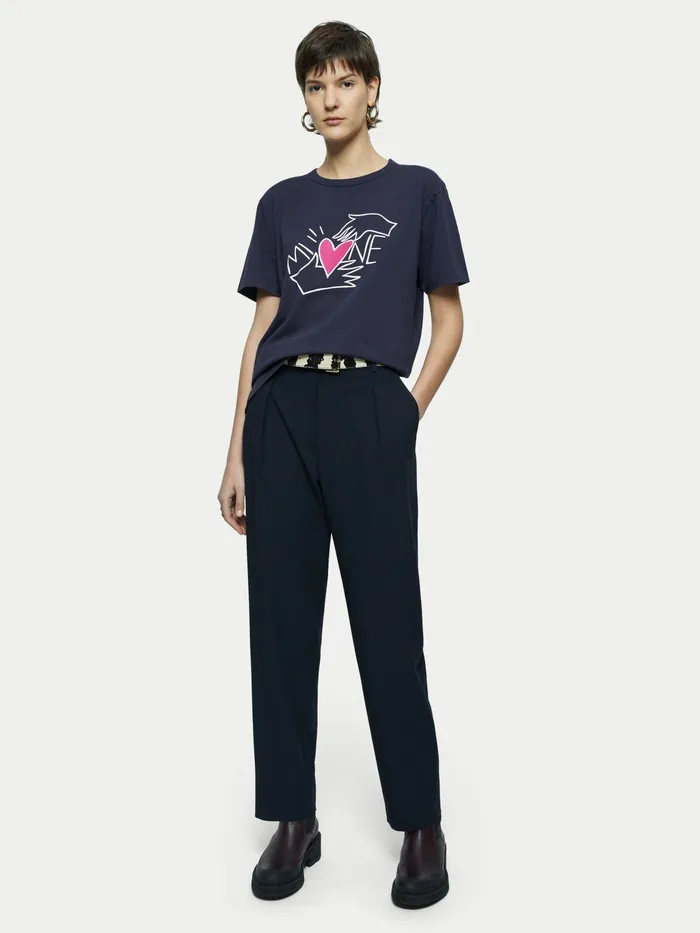 Jigsaw Tshirts Women Mine Printed Tee Blue