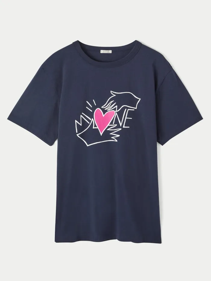 Jigsaw Tshirts Women Mine Printed Tee Blue