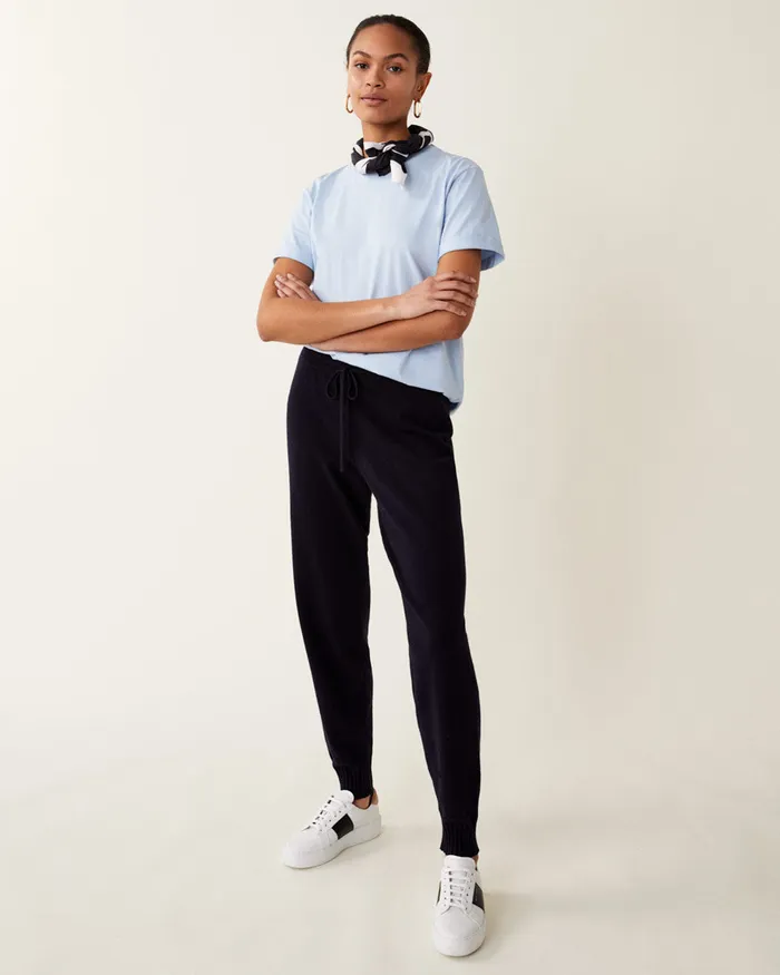 Jigsaw Tops Women Hove Cotton Boyfriend Tee Blue