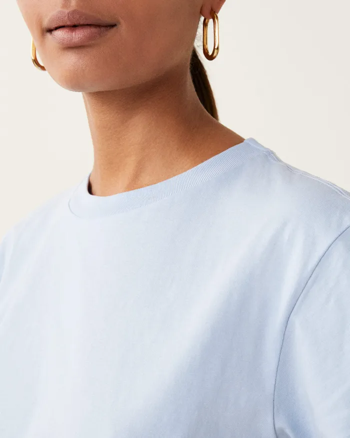 Jigsaw Tops Women Hove Cotton Boyfriend Tee Blue