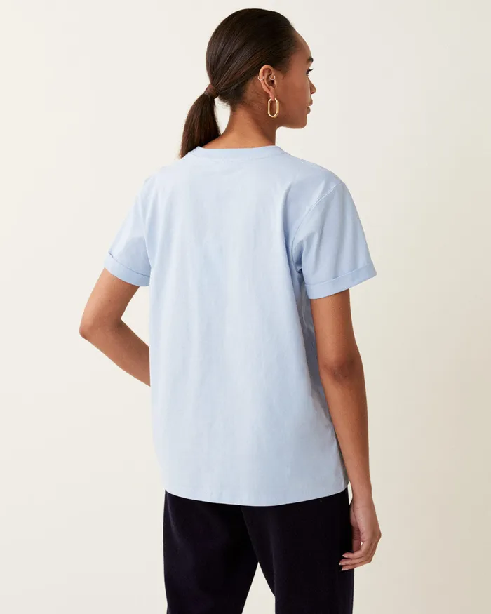 Jigsaw Tops Women Hove Cotton Boyfriend Tee Blue